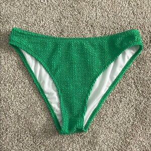Shein Vibrant Green Textured Bikini Bottom